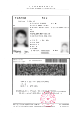 美國駕照翻譯成中文駕照換證用模板圖片