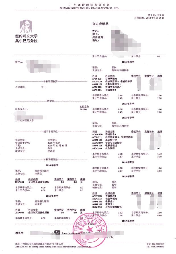 國外成績單翻譯成中文圖片